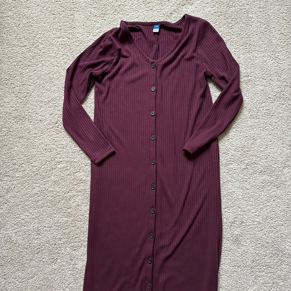 Maroon midi dress